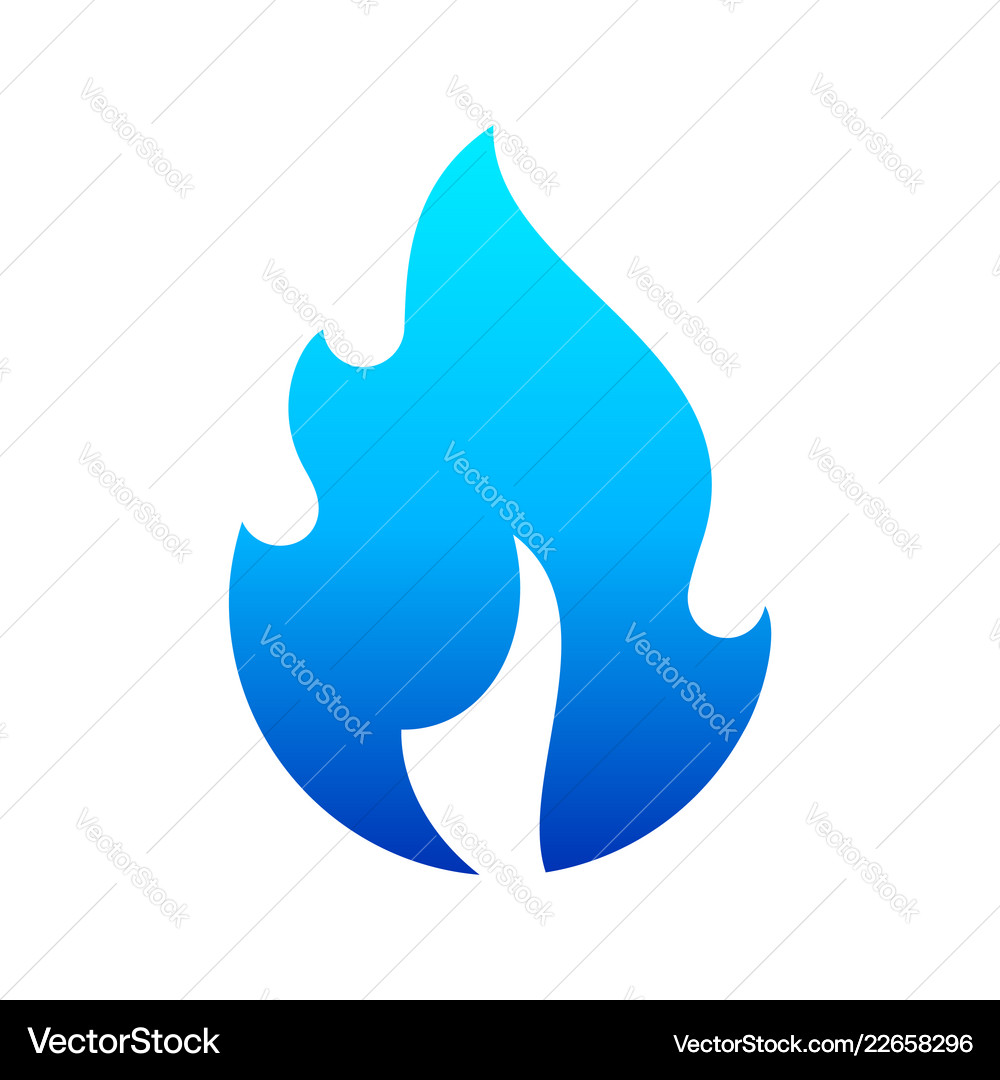 Fire flames new blue icon for you Royalty Free Vector Image