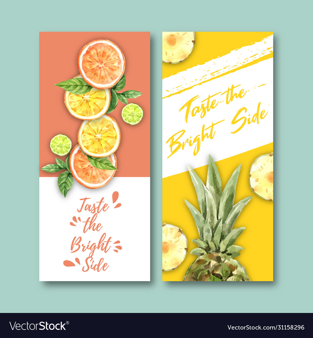 Fruits-themed design flyer orange lime