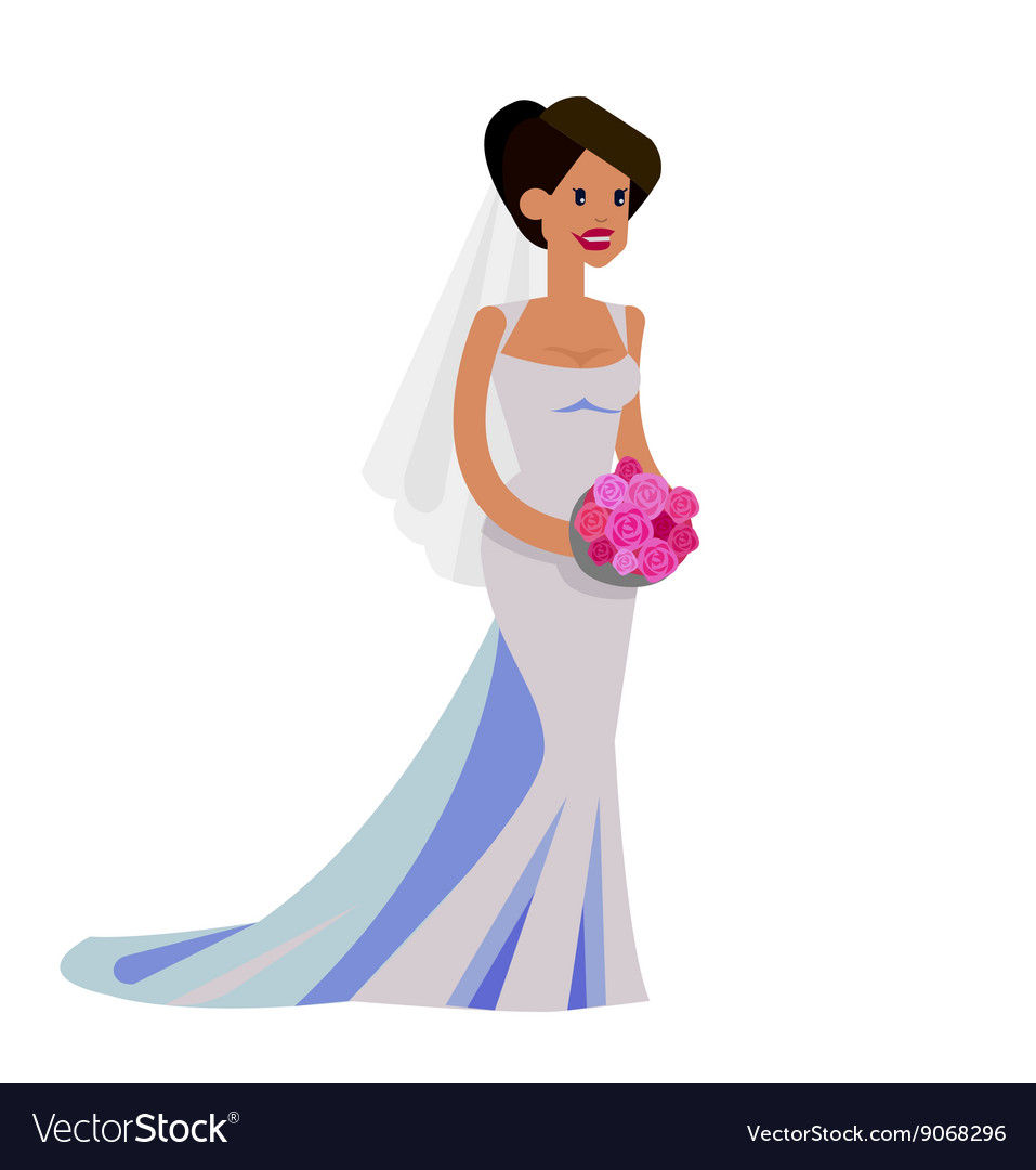 Happy wedding bride Royalty Free Vector Image - VectorStock