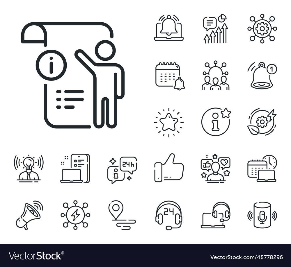 Manual doc line icon technical instruction sign