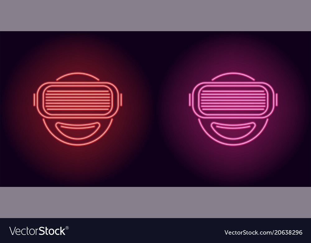 Neon vr glasses in red and pink color