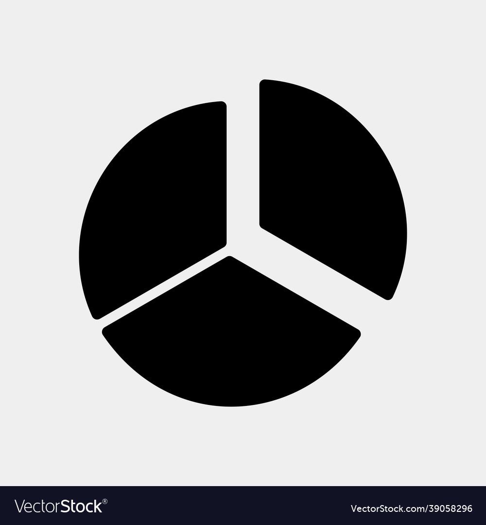 Pie chart icon in solid style for any projects vector image Pie chart icon in solid style for any projects