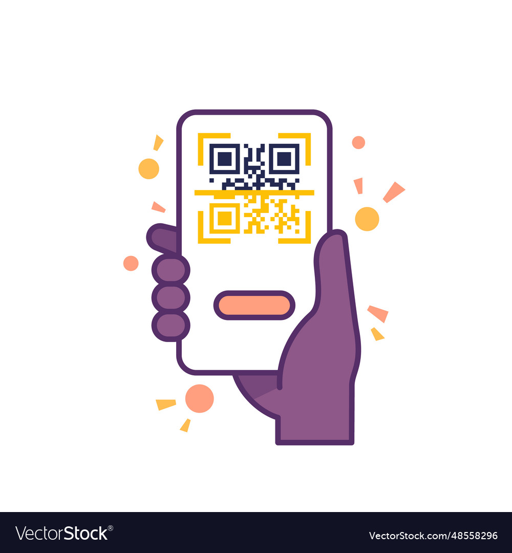 Qr code scan icon with a phone