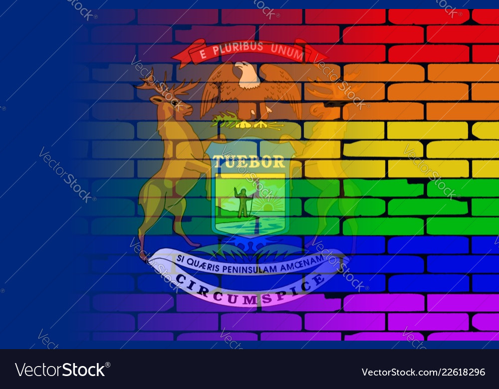 Rainbow wall michigan Royalty Free Vector Image