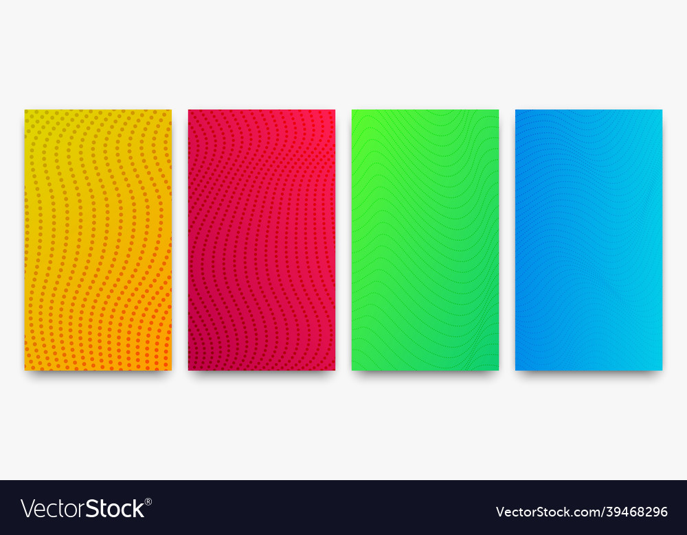 Set of halftone gradient backgrounds with dots vector image Set of halftone gradient backgrounds with dots