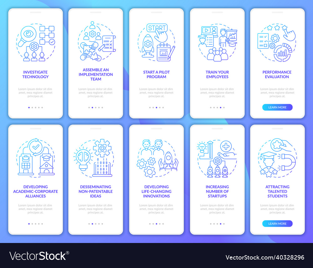 Share technologies onboarding mobile app page