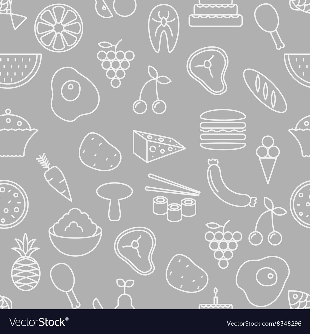 Thin line icons seamless pattern