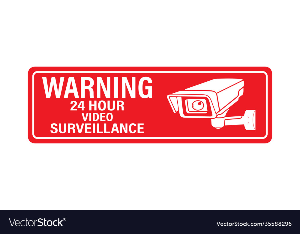 Warning 24 hours video surveillance