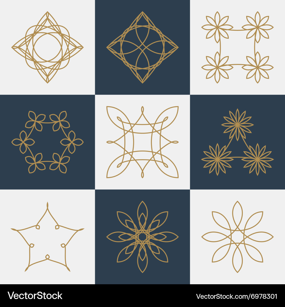 A set monograms Royalty Free Vector Image - VectorStock