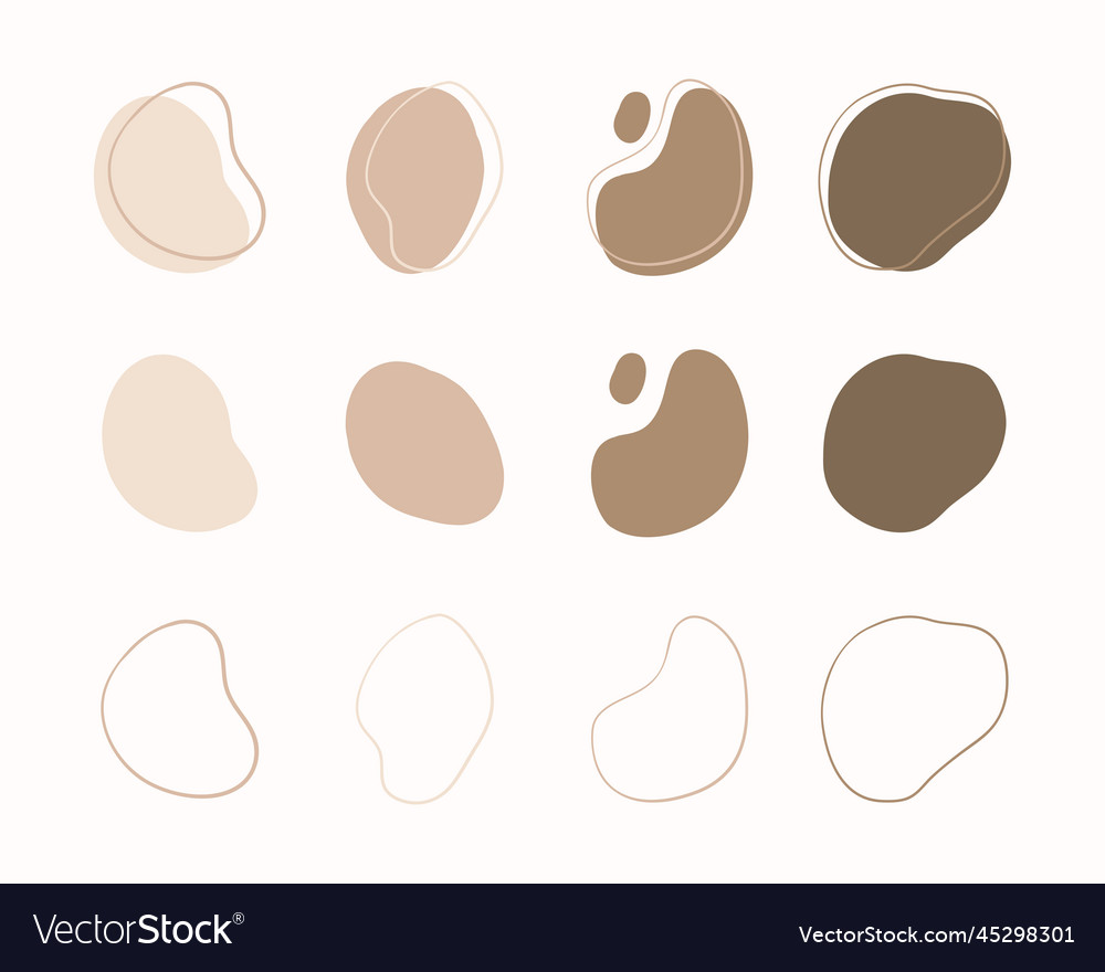 Abstract boho random blob shapes simple hand vector image Abstract boho random blob shapes simple hand