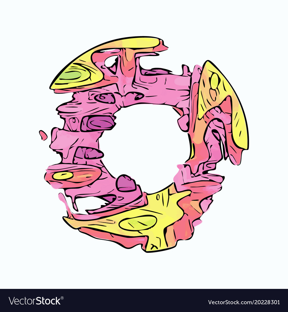 Abstract colorful circle alien style frame