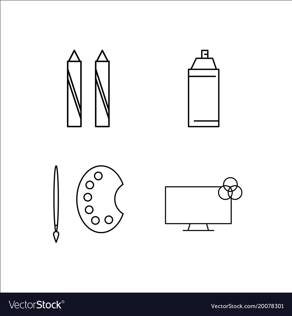 Design and studio simple linear icon setsimple