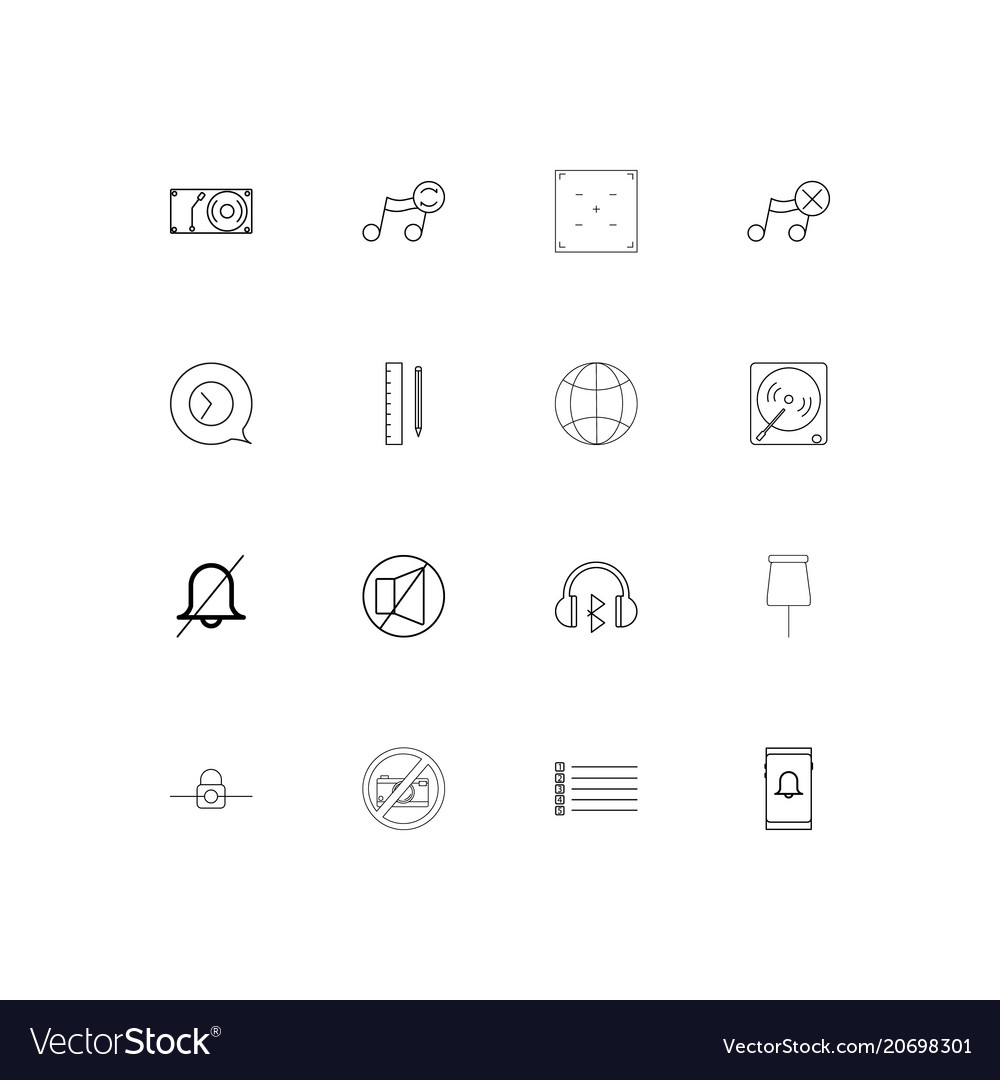 Devices simple linear icons set outlined
