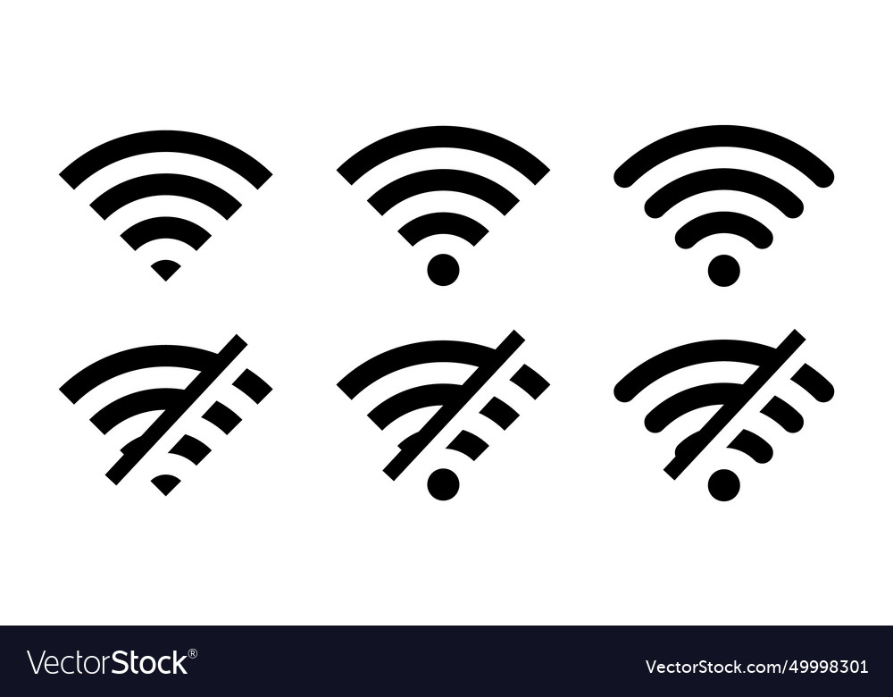 Disconnect wifi icon set collection lost wireless