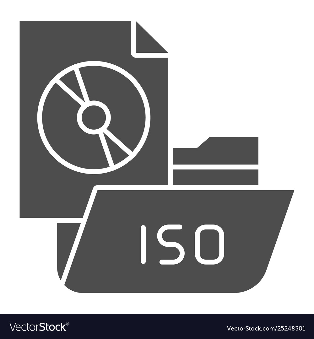 Folder with disk solid icon file vector image Folder with disk solid icon file