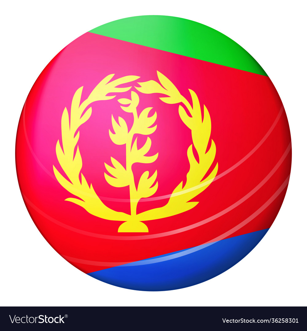 Glass light ball with flag eritrea round vector image Glass light ball with flag eritrea round