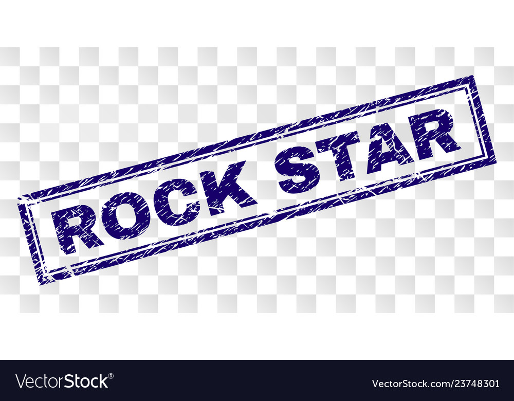 Grunge Rock Star Rechteck Stempel