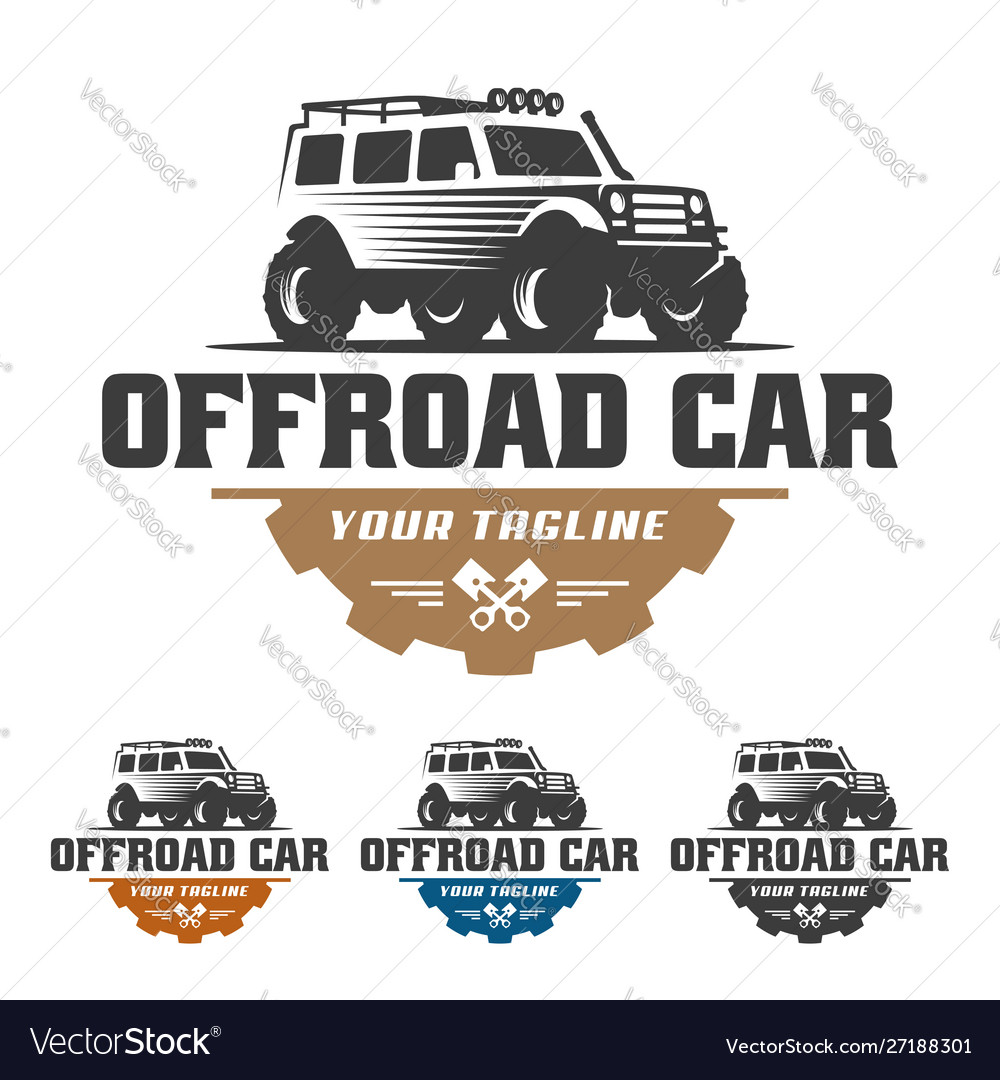 Off road car logo offroad suv Royalty Free Vector Image