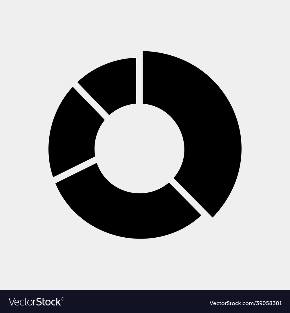 Pie chart icon in solid style for any projects vector image Pie chart icon in solid style for any projects