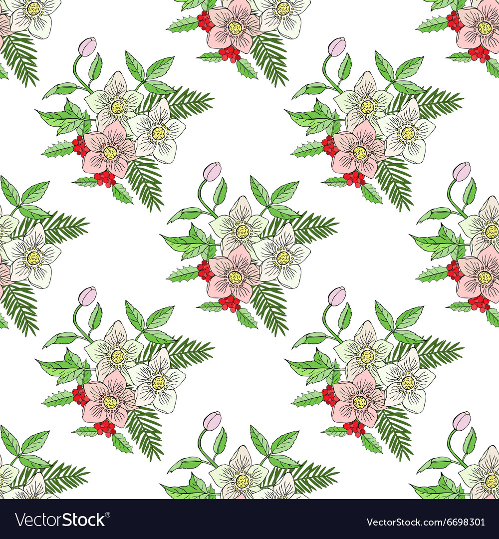 Seamless pattern with christmas decoration