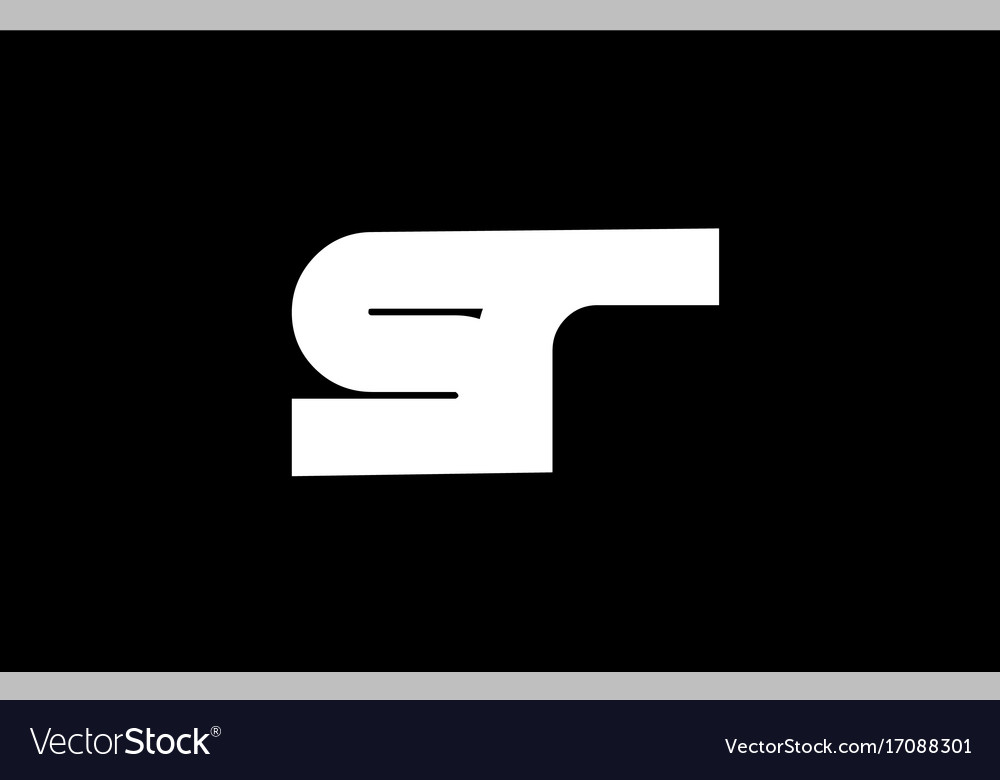 Sr s r black white bold joint letter logo