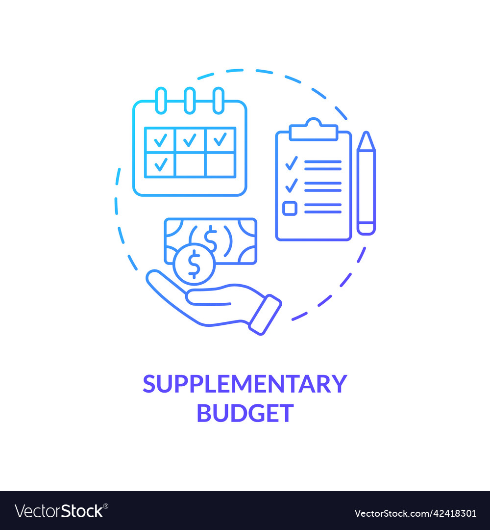 Supplementary budget blue gradient concept icon Vector Image