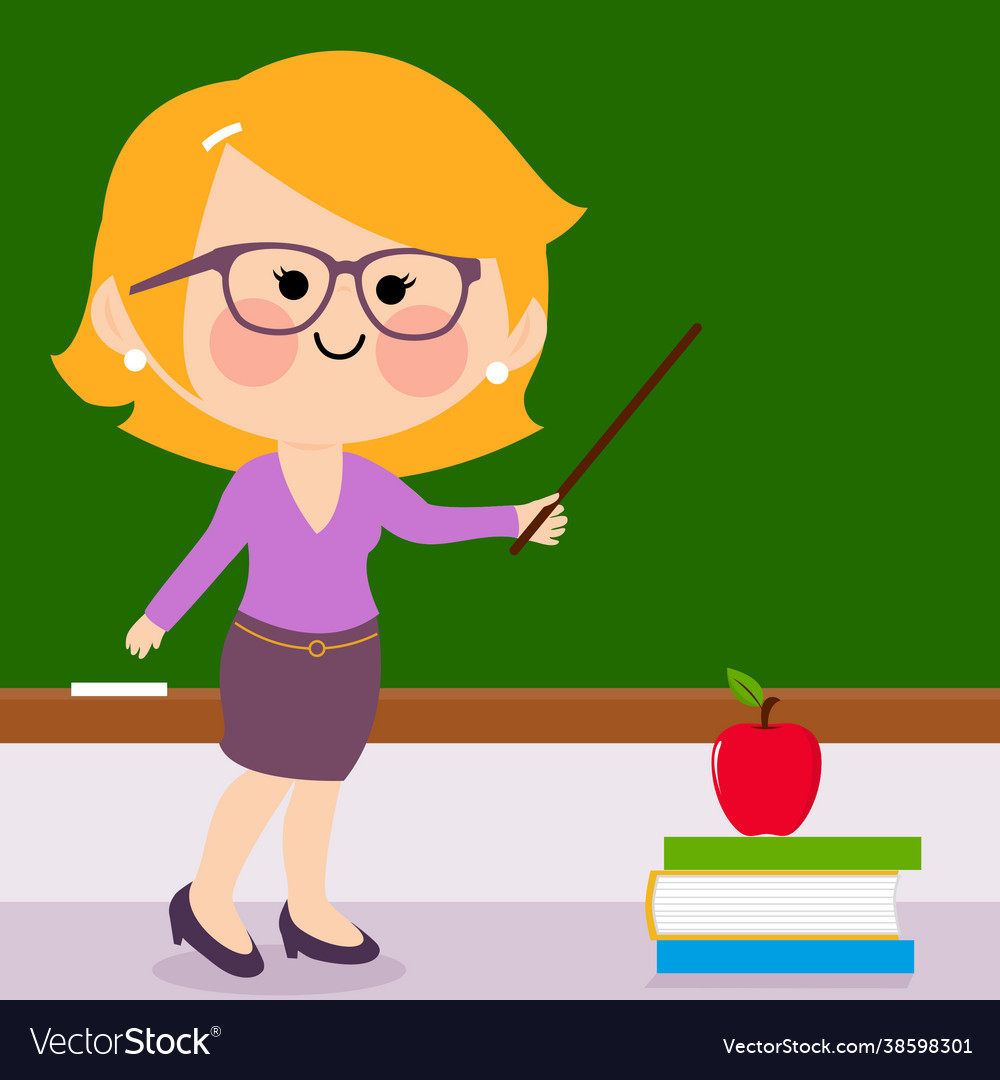 Teacher teaching in classroom Royalty Free Vector Image