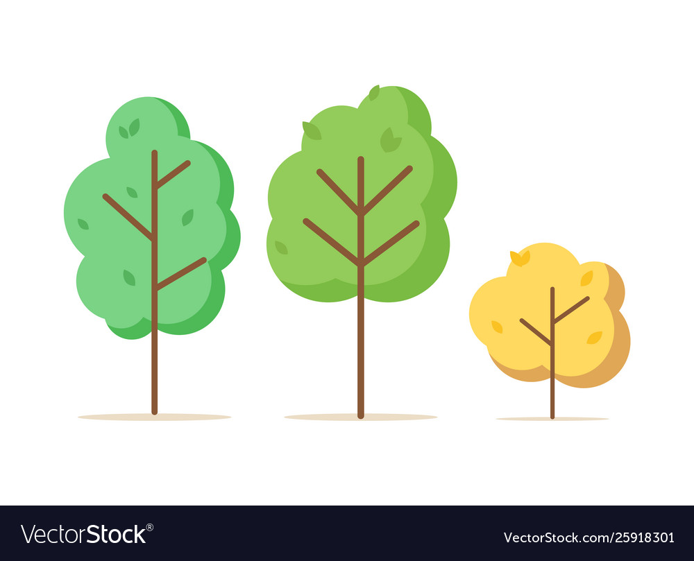 Trees and bushes autumn fall spring vector image Trees and bushes autumn fall spring