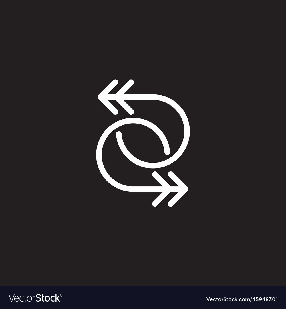 Two bow arrow linked line logo Vector Image Two bow arrow linked line logo
