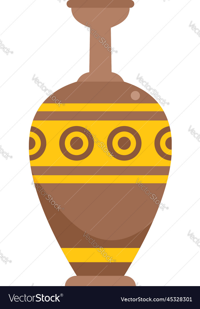 Urn icon flat vase pot Royalty Free Vector Image