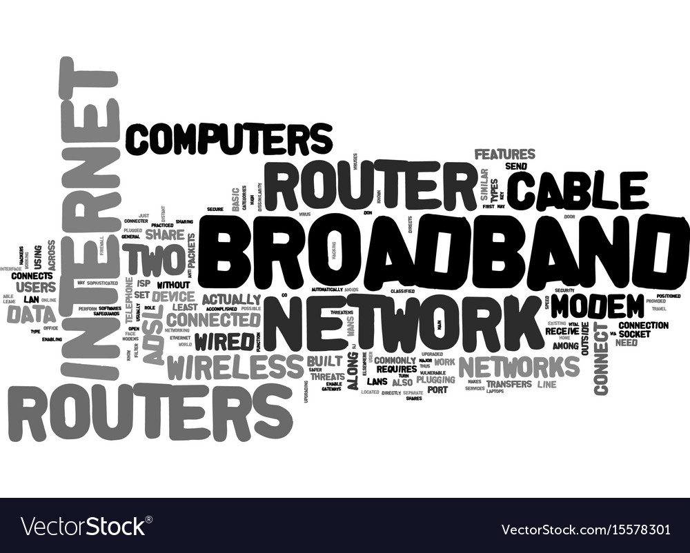 What is a broadband router text word cloud concept