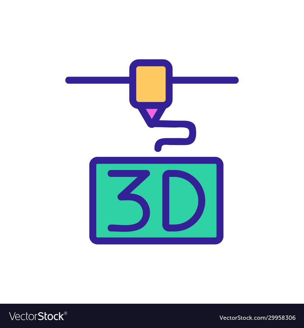 3d print printer icon isolated contour