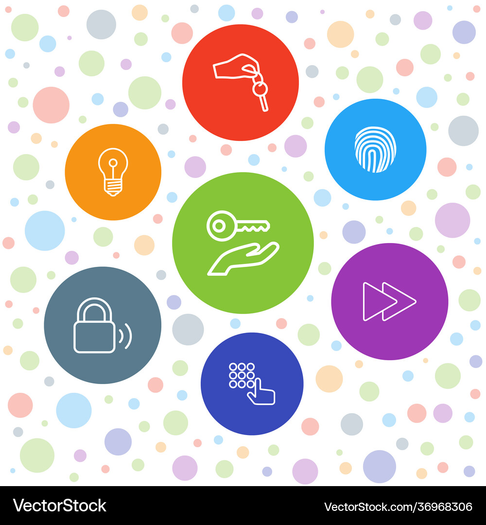7 key icons Royalty Free Vector Image - VectorStock