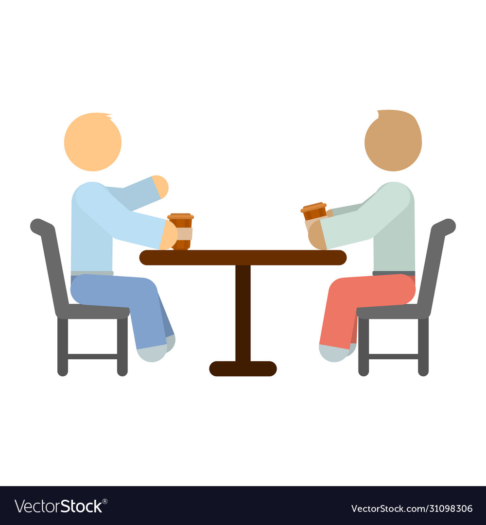 A simple image people sitting at same table