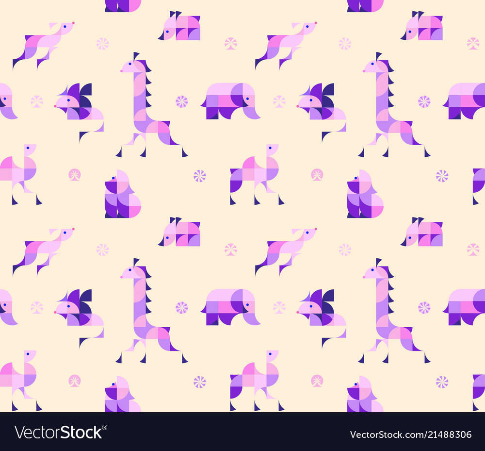 African animals seamless pattern vector image African animals seamless pattern