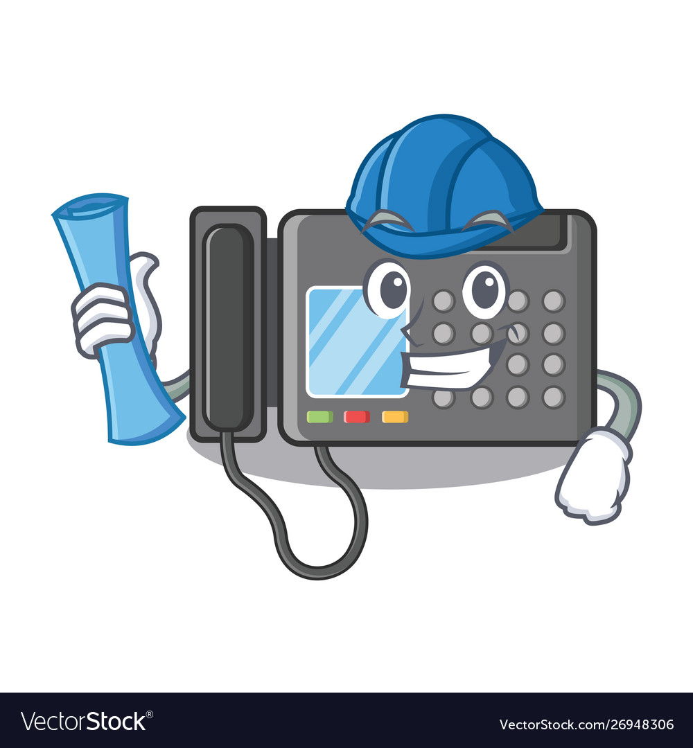 Architect fax machine in character shape