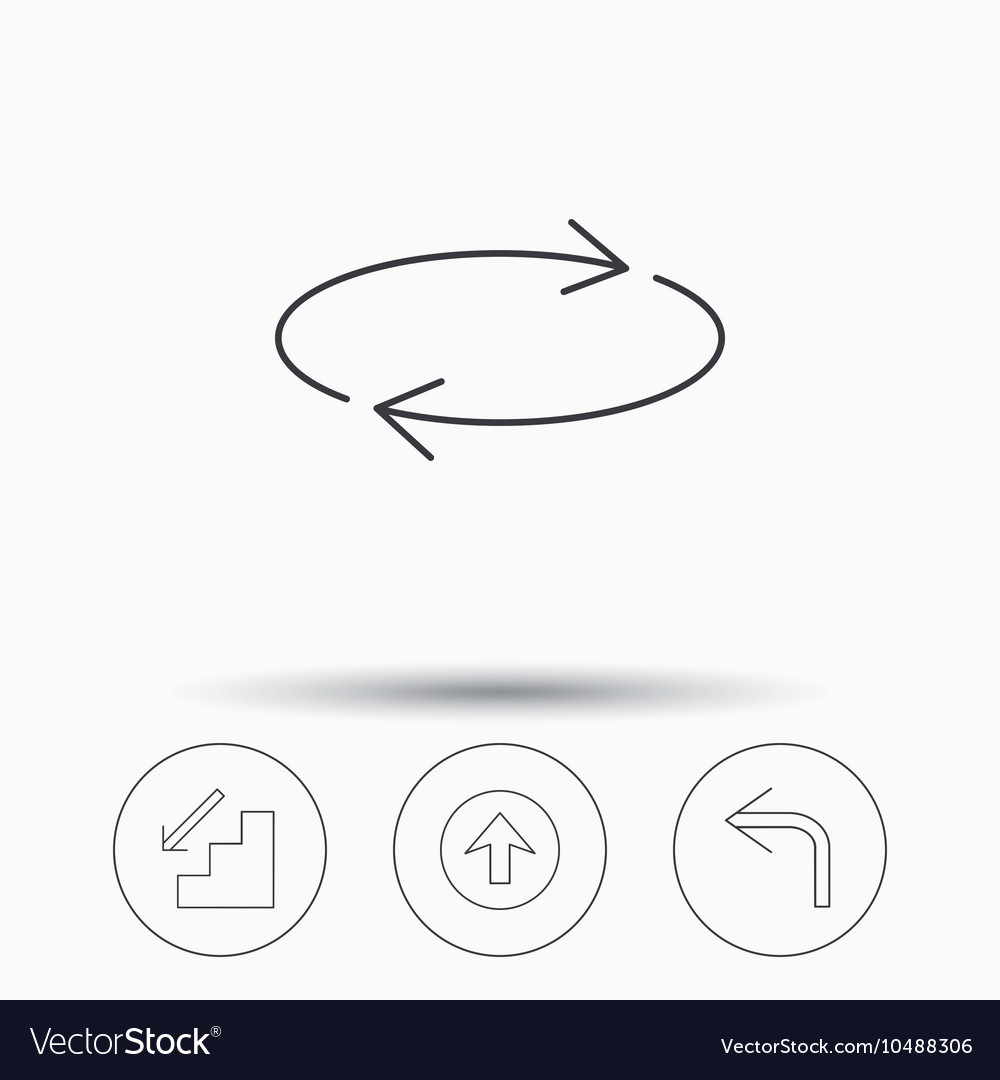 Arrows icons upload repeat linear signs