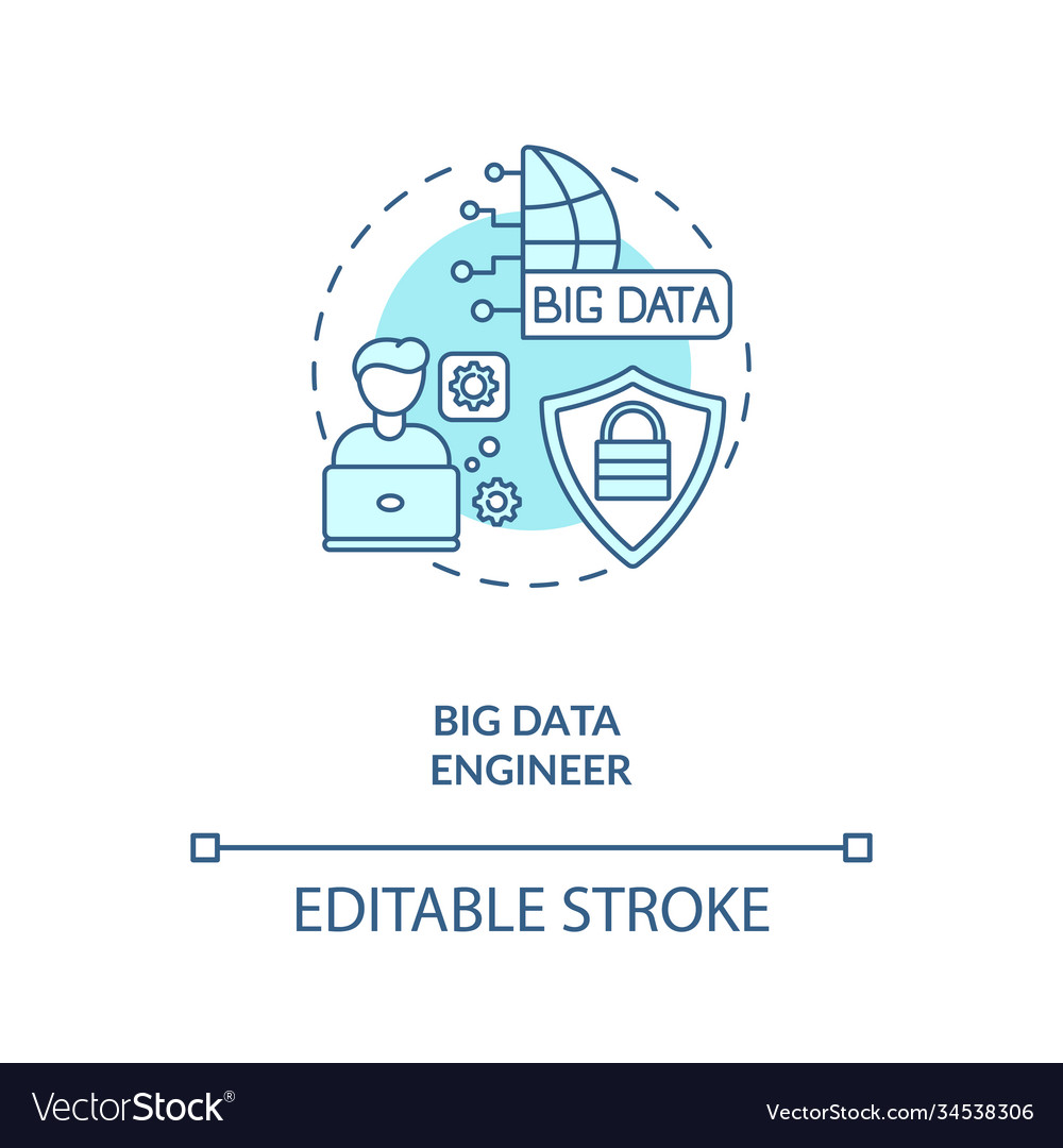 Big data engineer concept icon