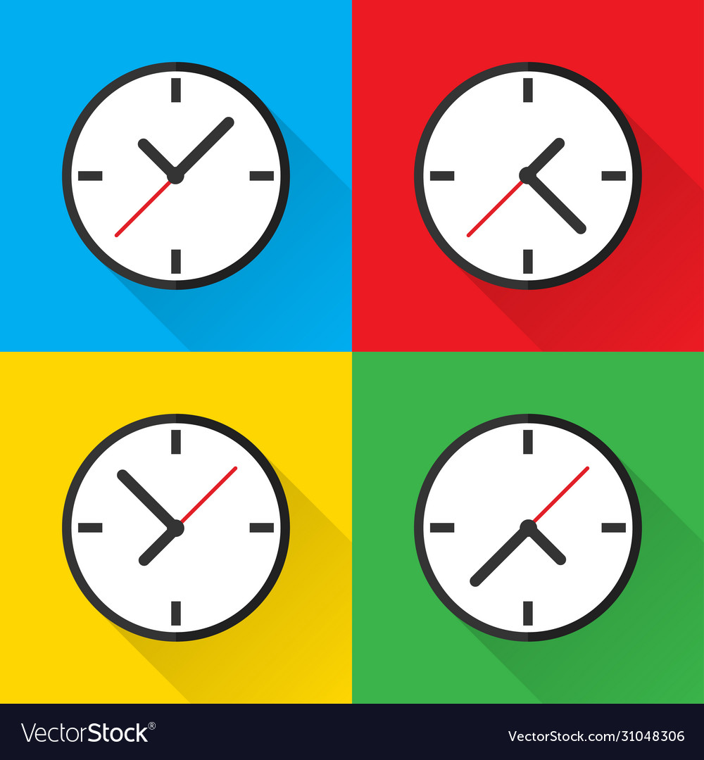 Clock timer isolated set clocks business vector image Clock timer isolated set clocks business