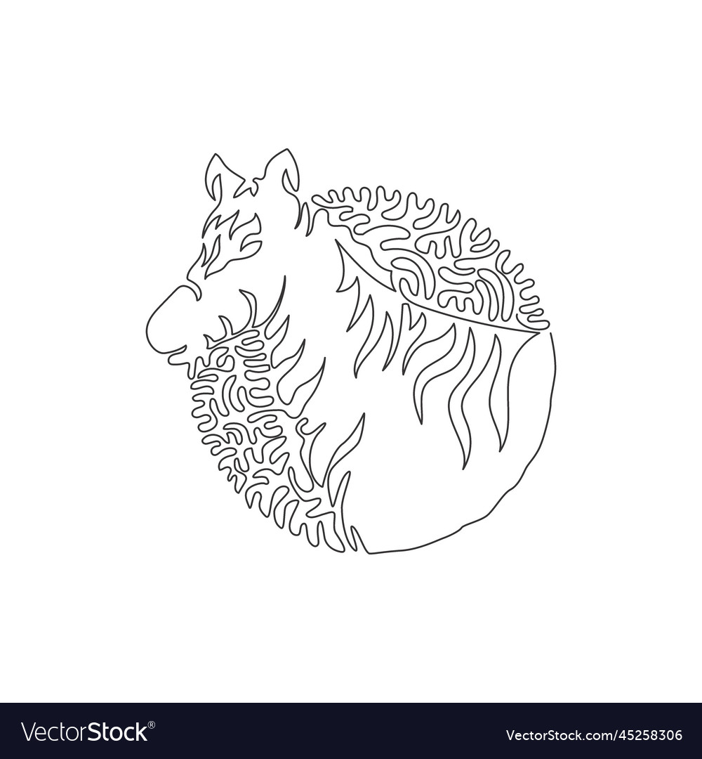 Continuous curve one line drawing of adorable vector image Continuous curve one line drawing of adorable