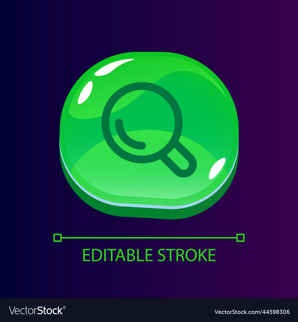 Data seeking glossy ui button with linear icon