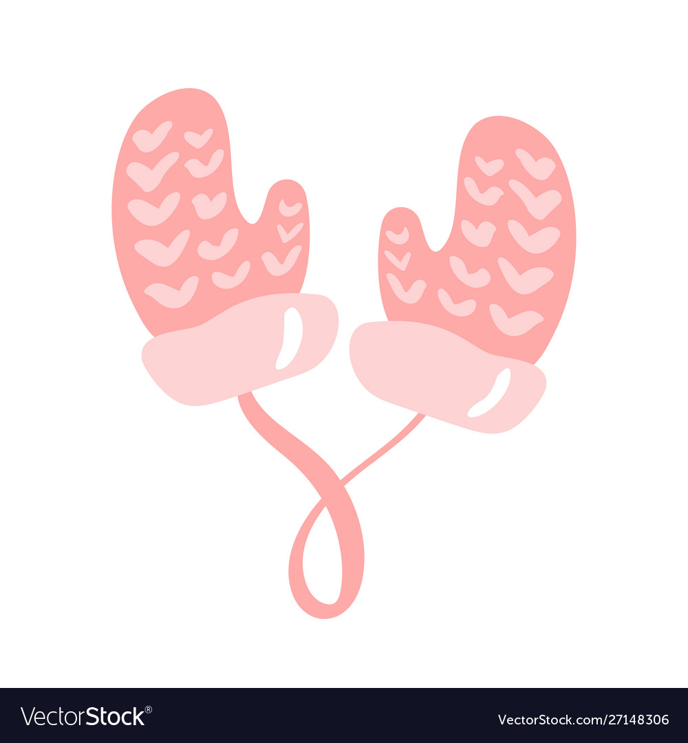 Hand drawn christmas mittens sketch symbol Vector Image