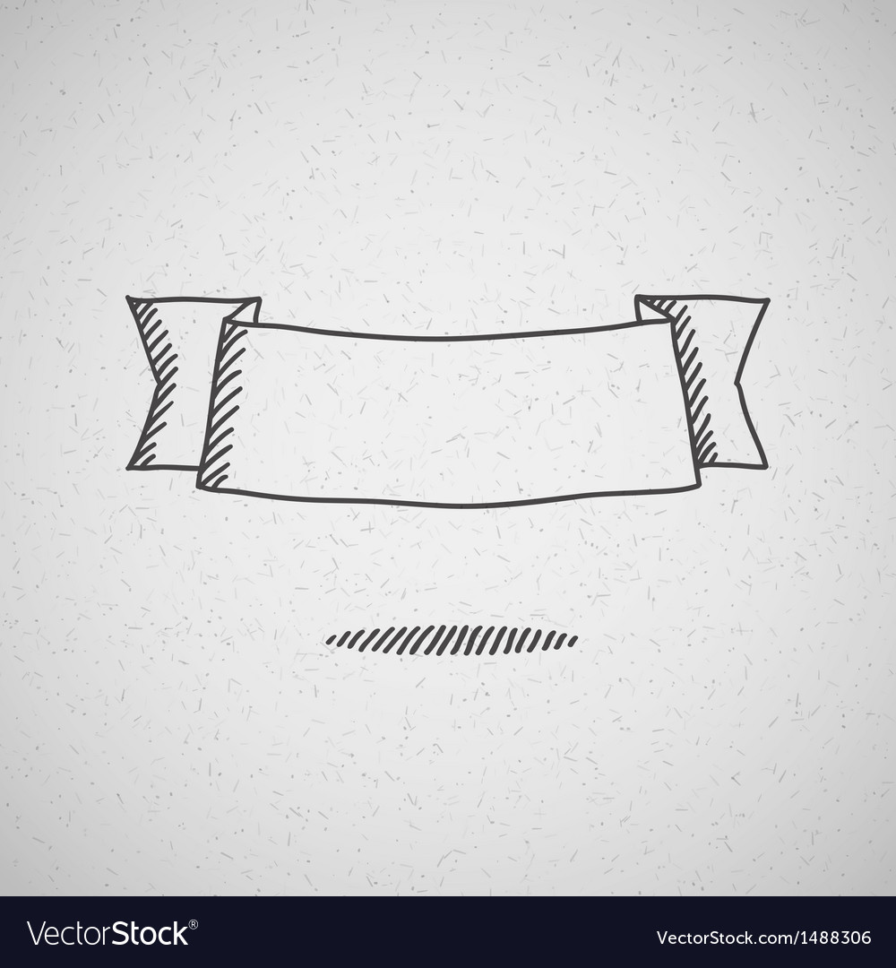 Hand drawn ribbon Royalty Free Vector Image - VectorStock