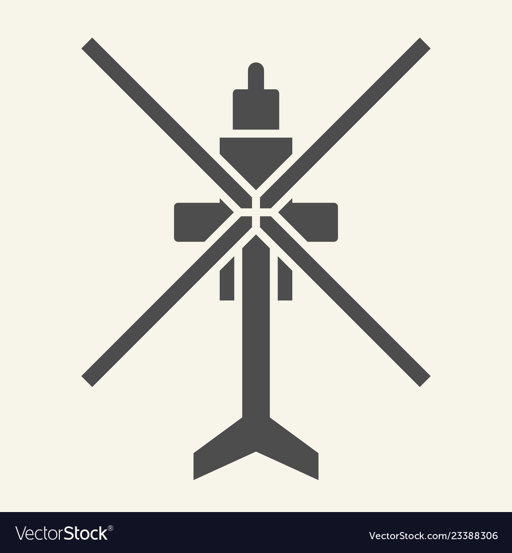 Helicopter top view solid icon aviation