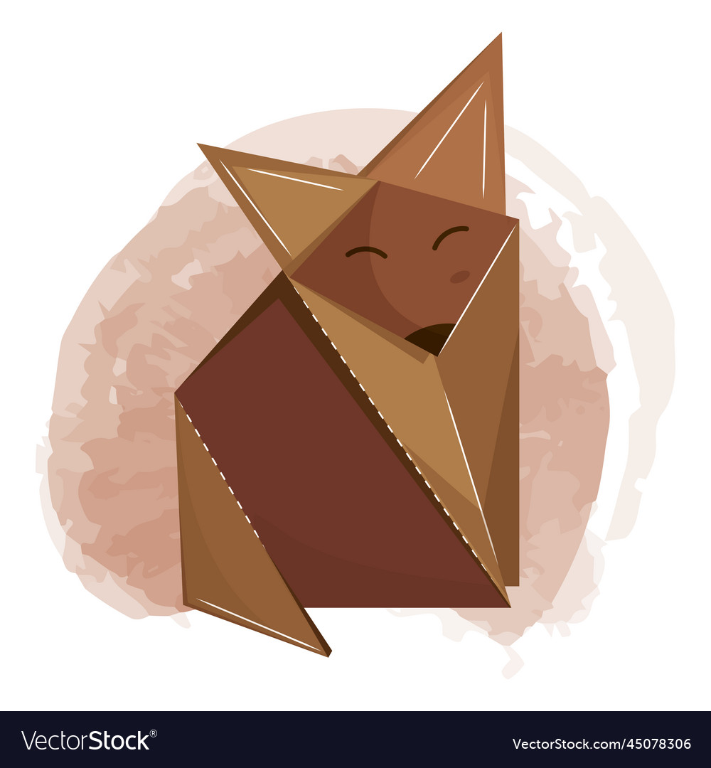 Isolated cute fox origami sketch icon