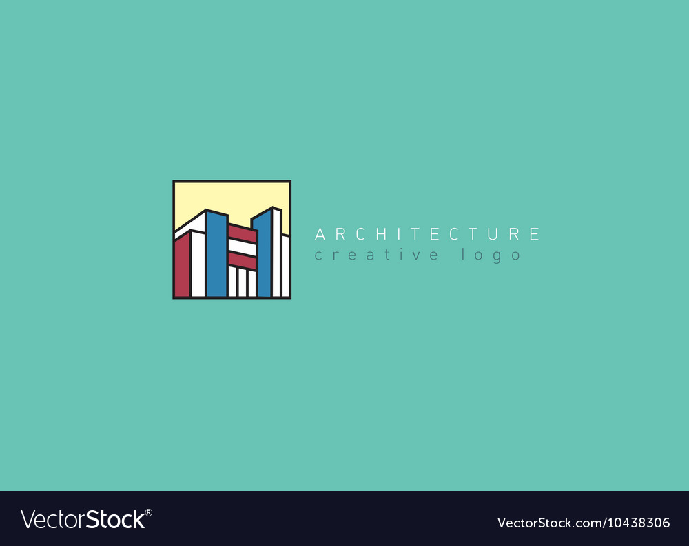Logo on the architectural theme in a linear style