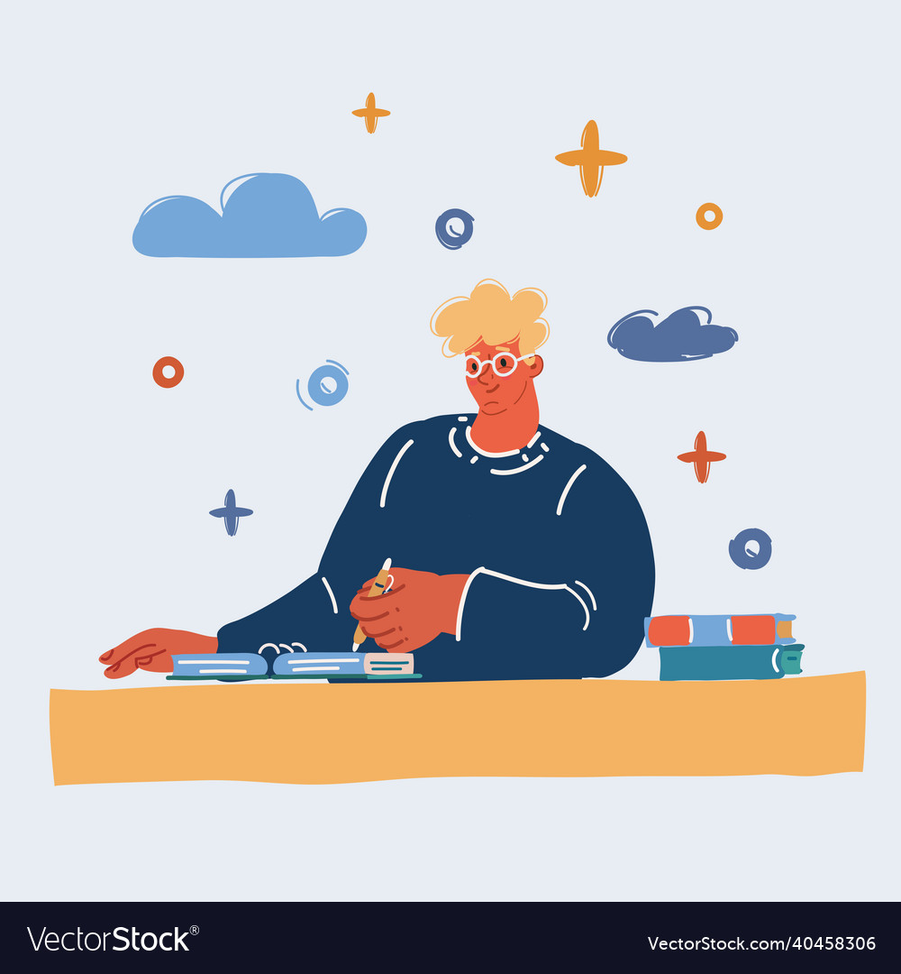 Man having trouble with his vector image Man having trouble with his
