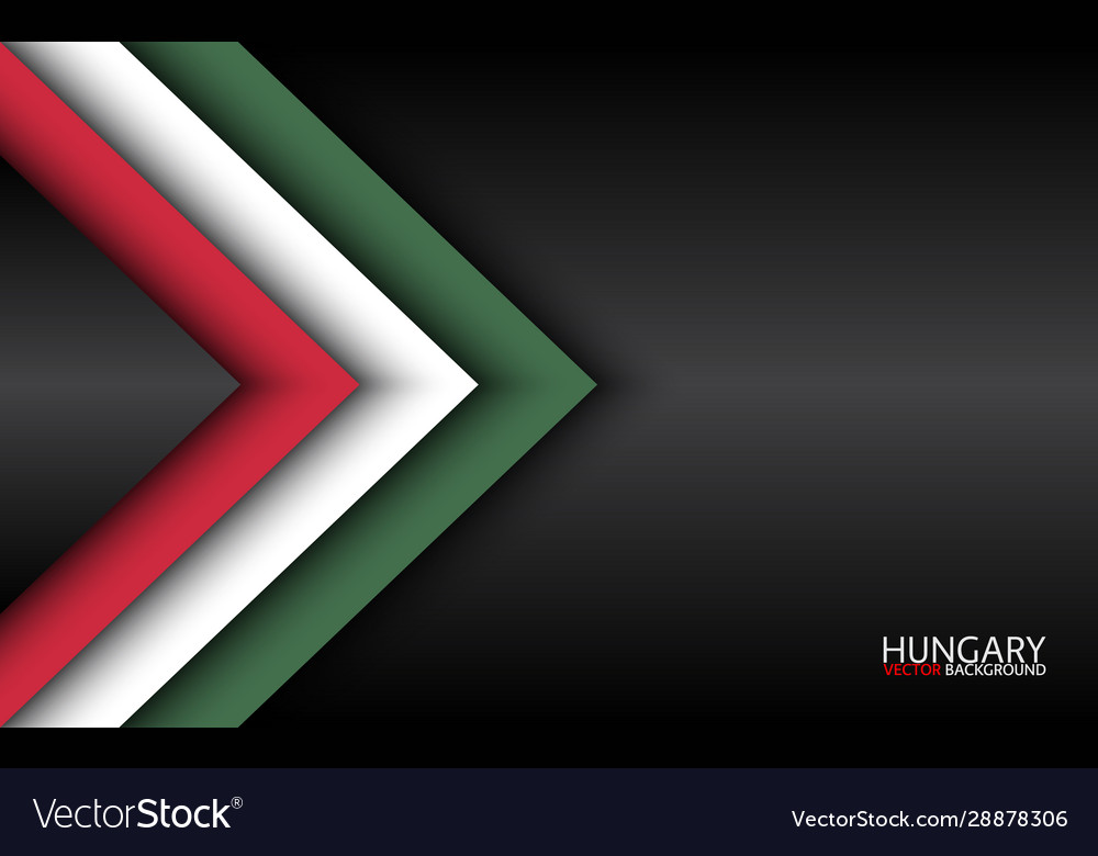 Modern overlayed arrows with hungarian colors