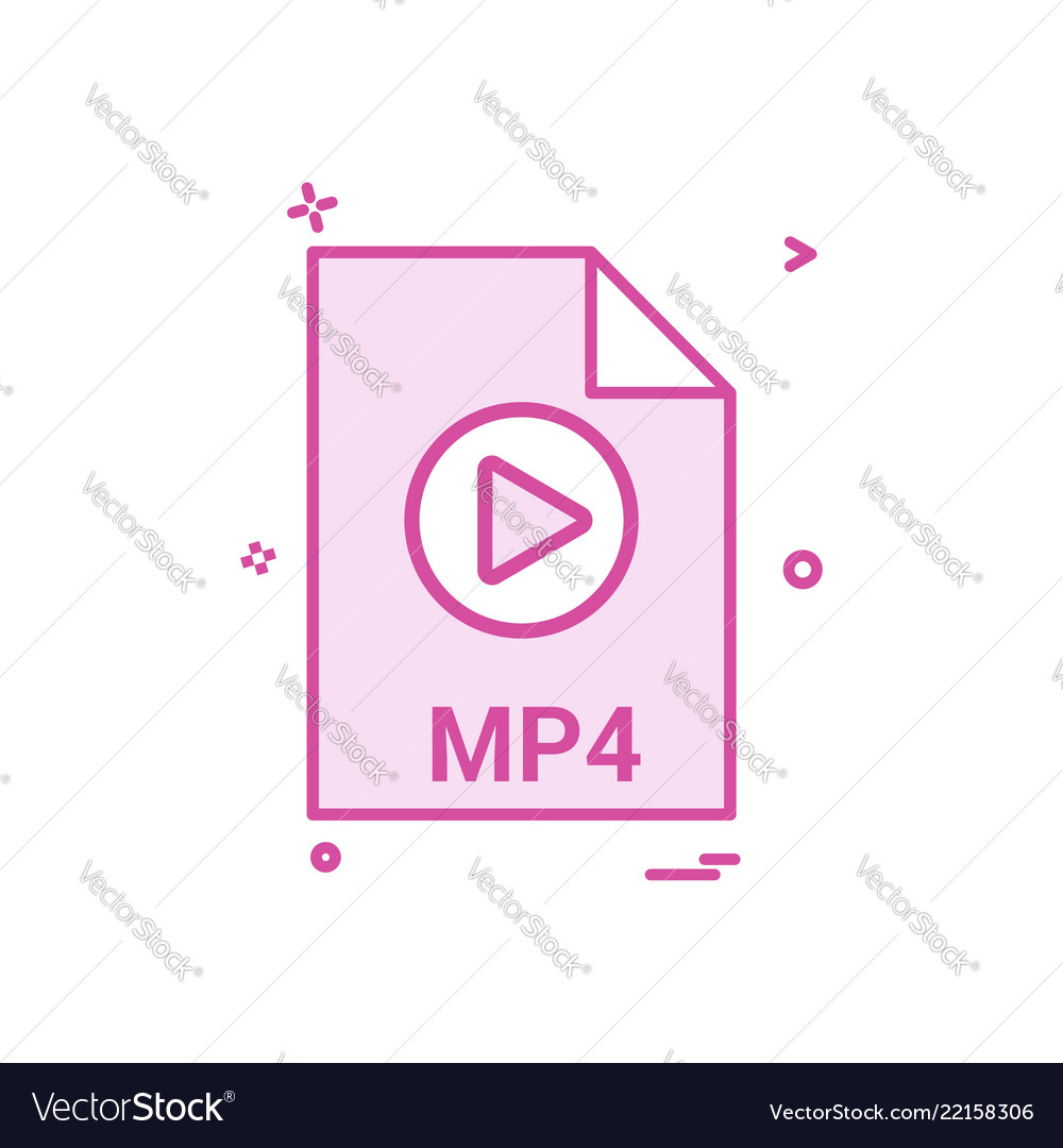 Mp4 file extension format icon design Vector Image Mp4 file extension format icon design