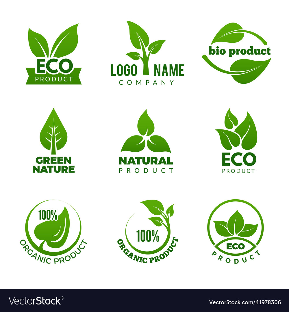 Nature logo herbal organic eco natural health Vector Image